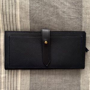 New Post Leather Wallet (Deep Blue)